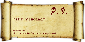 Piff Vladimir névjegykártya